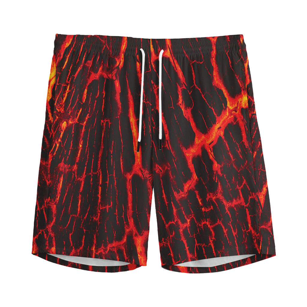 Lava Burning Print Men's Sports Shorts