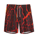 Lava Burning Print Men's Sports Shorts