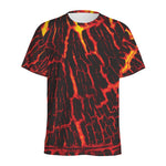 Lava Burning Print Men's Sports T-Shirt