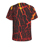 Lava Burning Print Men's Sports T-Shirt