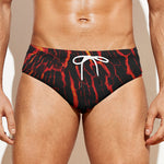 Lava Burning Print Men's Swim Briefs