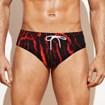 Lava Burning Print Men's Swim Briefs