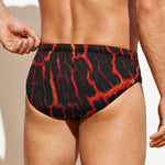 Lava Burning Print Men's Swim Briefs