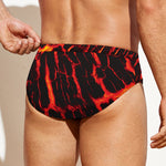 Lava Burning Print Men's Swim Briefs