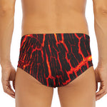 Lava Burning Print Men's Triangle Swim Briefs