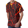 Lava Burning Print Men's Velvet T-Shirt