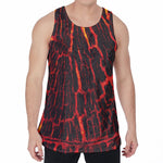 Lava Burning Print Men's Velvet Tank Top