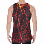 Lava Burning Print Men's Velvet Tank Top