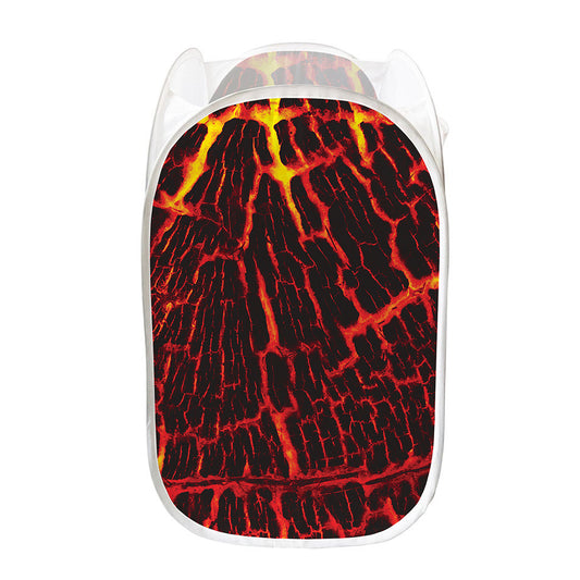 Lava Burning Print Mesh Laundry Hamper