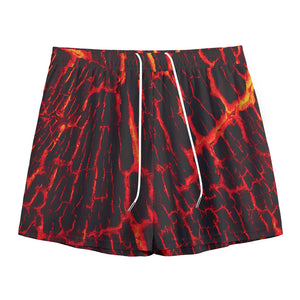 Lava Burning Print Mesh Shorts