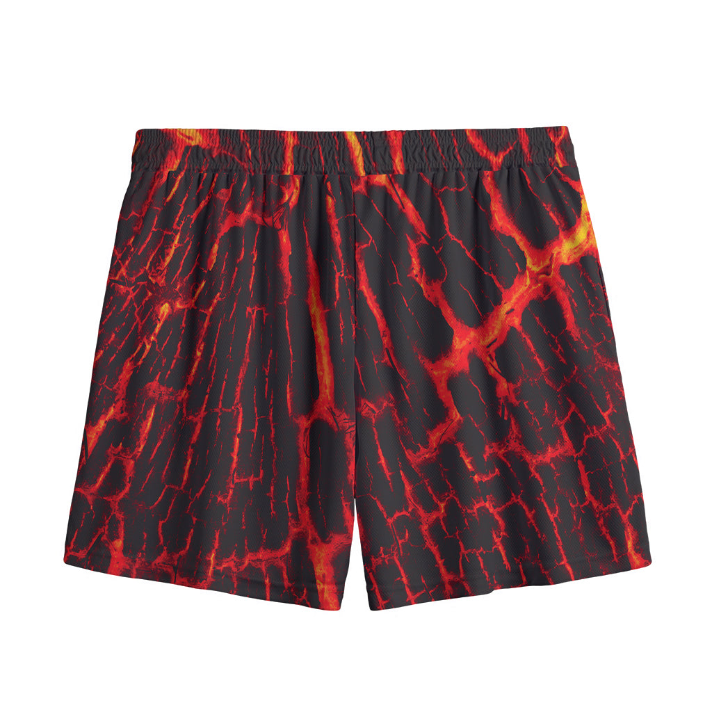 Lava Burning Print Mesh Shorts