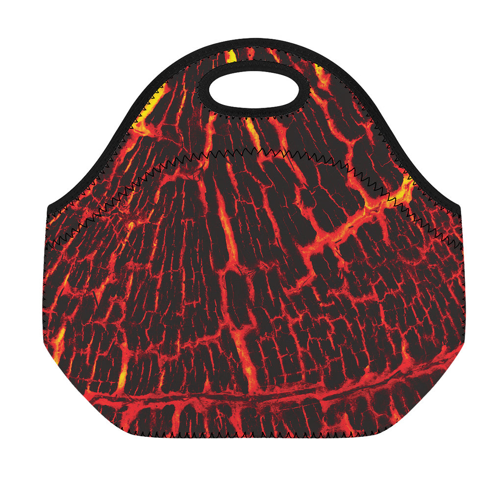 Lava Burning Print Neoprene Lunch Bag