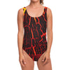 Lava Burning Print One Piece Swimsuit