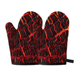 Lava Burning Print Oven Mitts