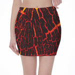 Lava Burning Print Pencil Mini Skirt