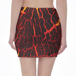 Lava Burning Print Pencil Mini Skirt