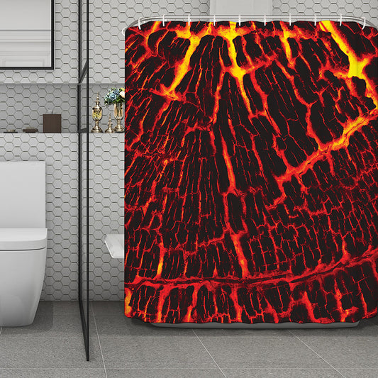 Lava Burning Print Polyester Shower Curtain