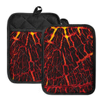 Lava Burning Print Pot Holders With Pocket