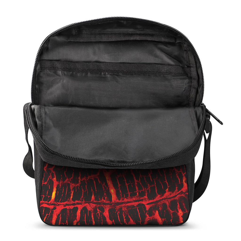 Lava Burning Print Rectangular Crossbody Bag