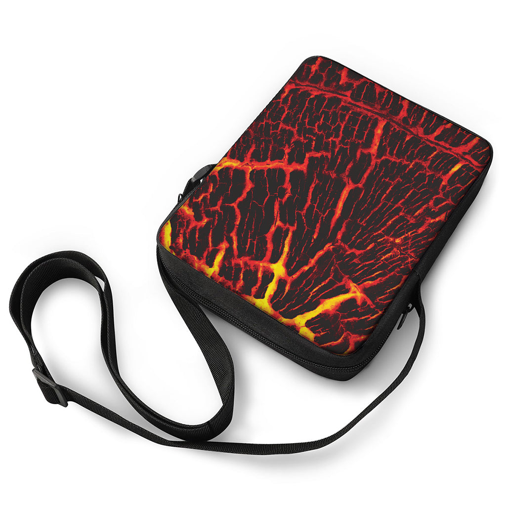 Lava Burning Print Rectangular Crossbody Bag