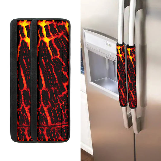Lava Burning Print Refrigerator Handle Covers