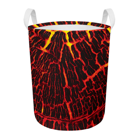 Lava Burning Print Round Laundry Basket