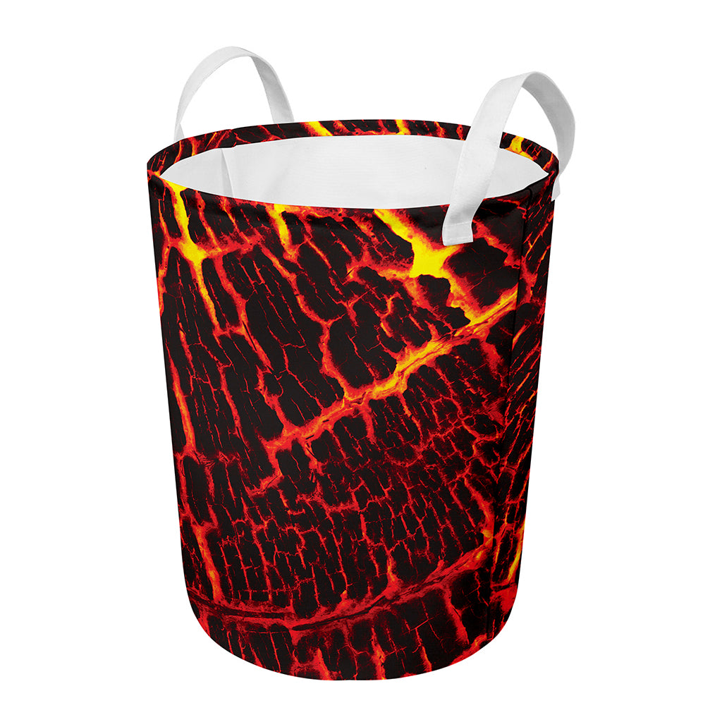 Lava Burning Print Round Laundry Basket