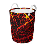 Lava Burning Print Round Laundry Basket