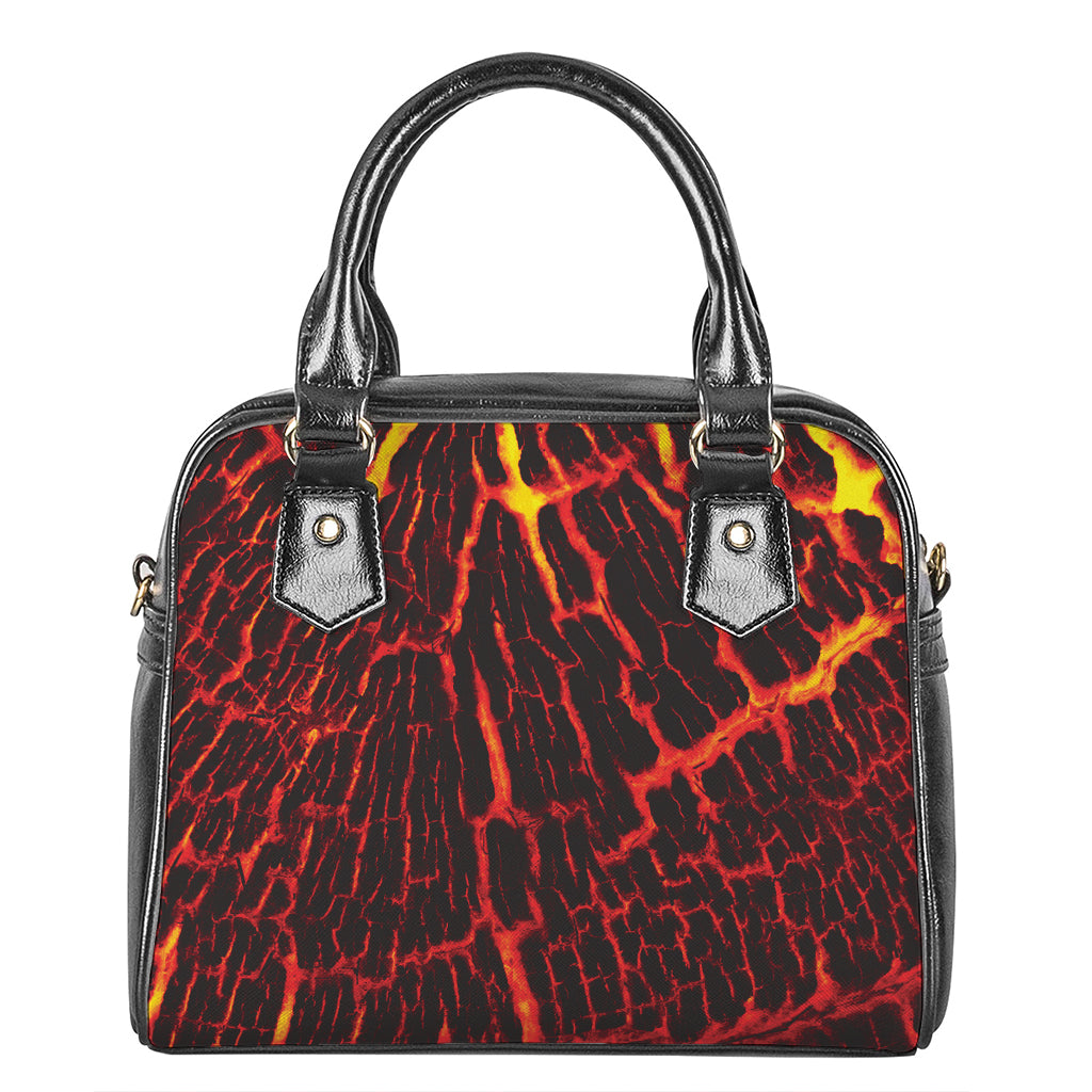 Lava Burning Print Shoulder Handbag