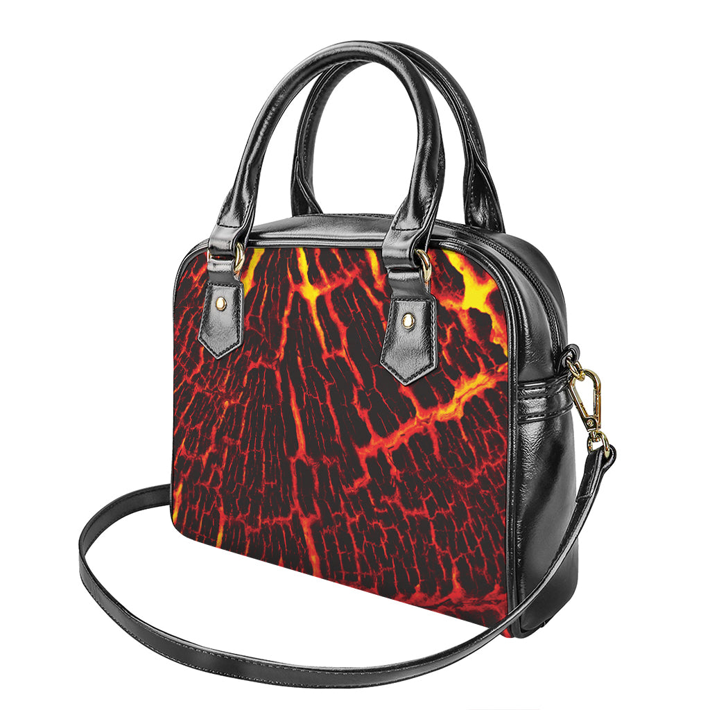 Lava Burning Print Shoulder Handbag