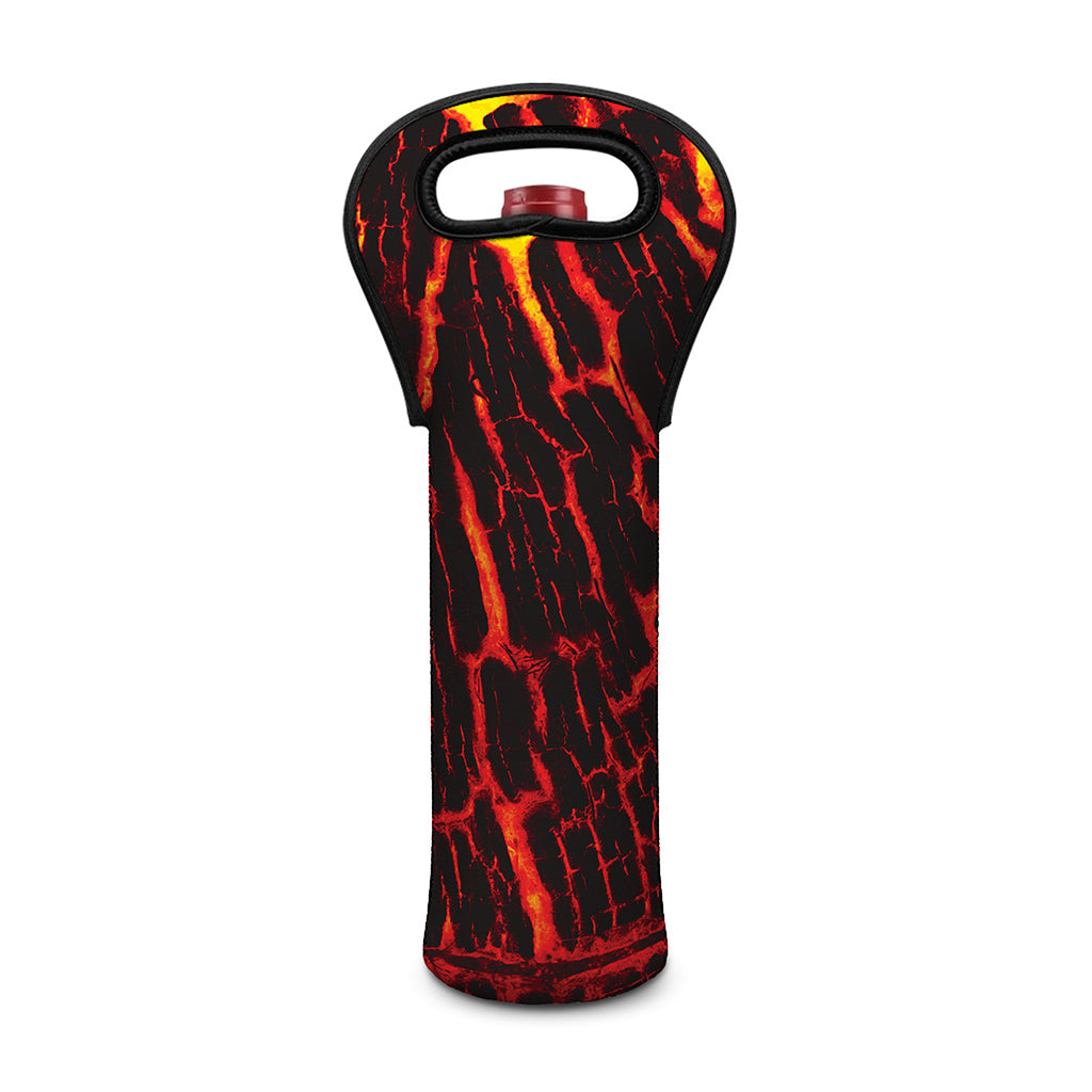 Lava Burning Print Single Neoprene Wine Tote
