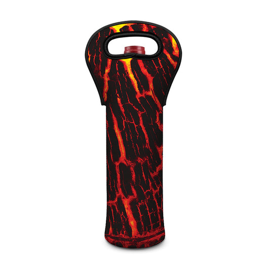 Lava Burning Print Single Neoprene Wine Tote