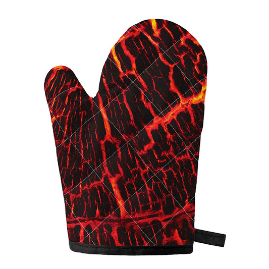 Lava Burning Print Single Oven Mitt