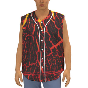 Lava Burning Print Sleeveless Baseball Jersey