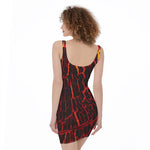 Lava Burning Print Sleeveless Bodycon Dress