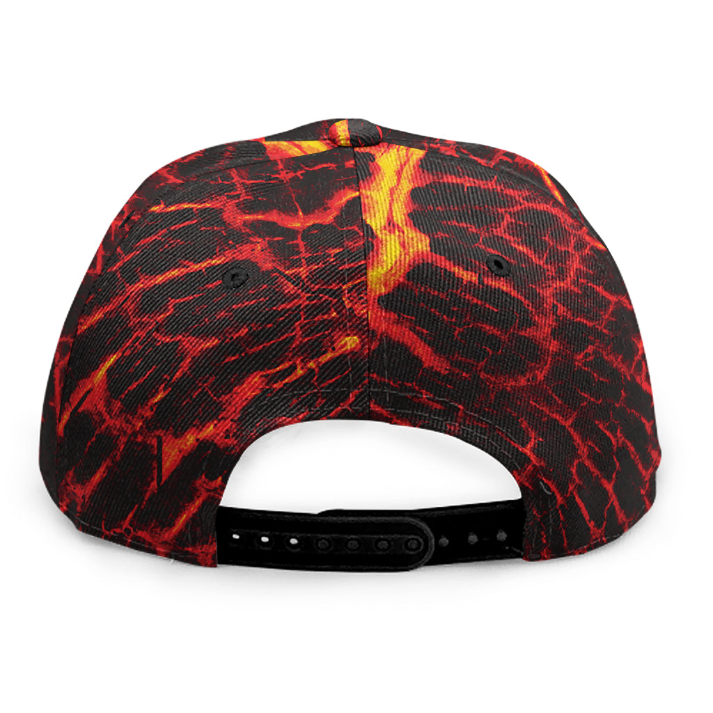 Lava Burning Print Snapback Cap