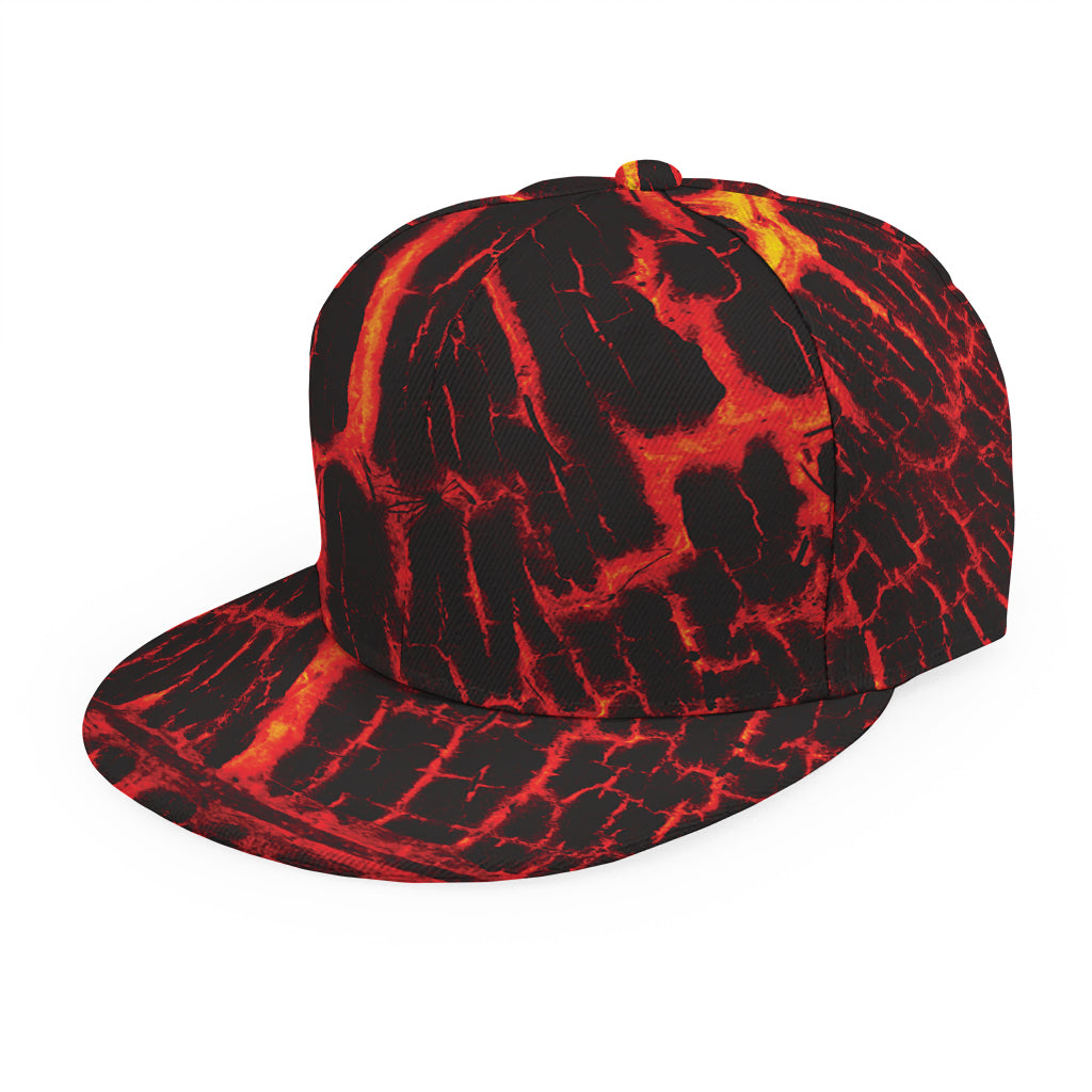 Lava Burning Print Snapback Cap