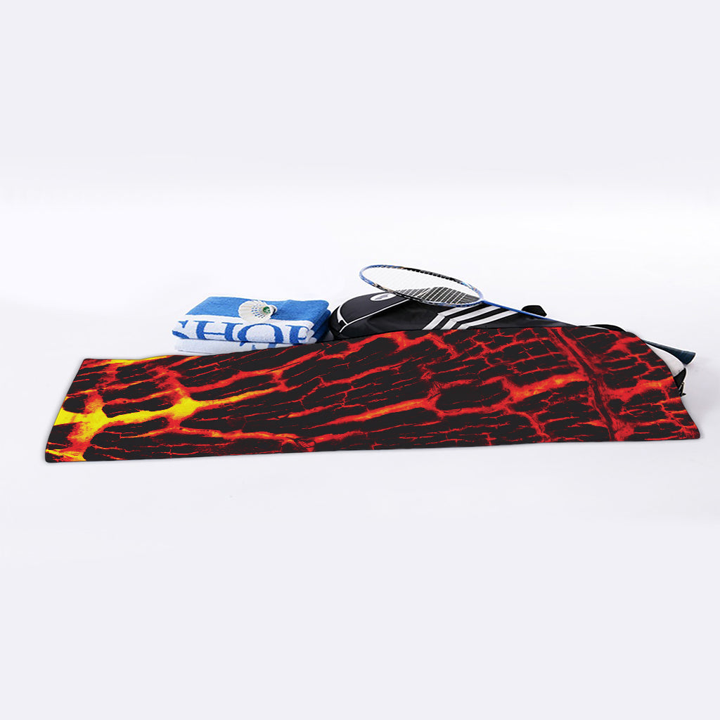 Lava Burning Print Sports Towel