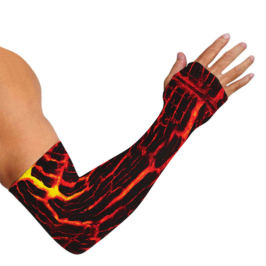 Lava Burning Print Sun Protection Arm Sleeves