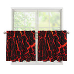 Lava Burning Print Tier Curtains