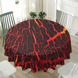 Lava Burning Print Waterproof Round Tablecloth