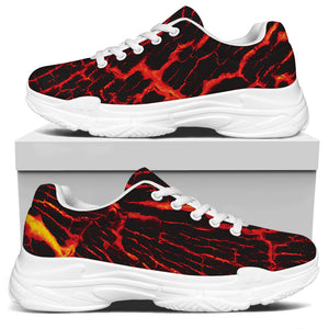 Lava Burning Print White Chunky Shoes