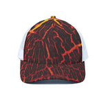 Lava Burning Print White Mesh Trucker Cap