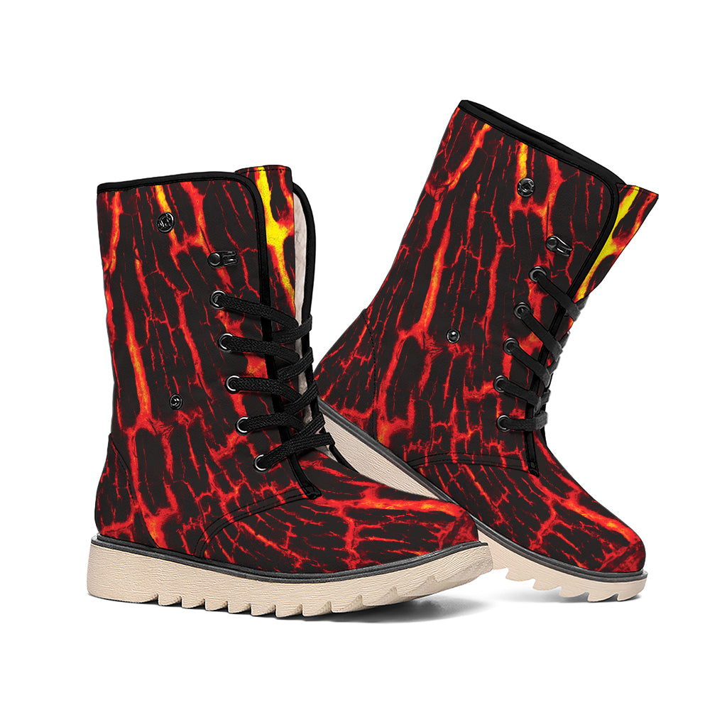 Lava Burning Print Winter Boots