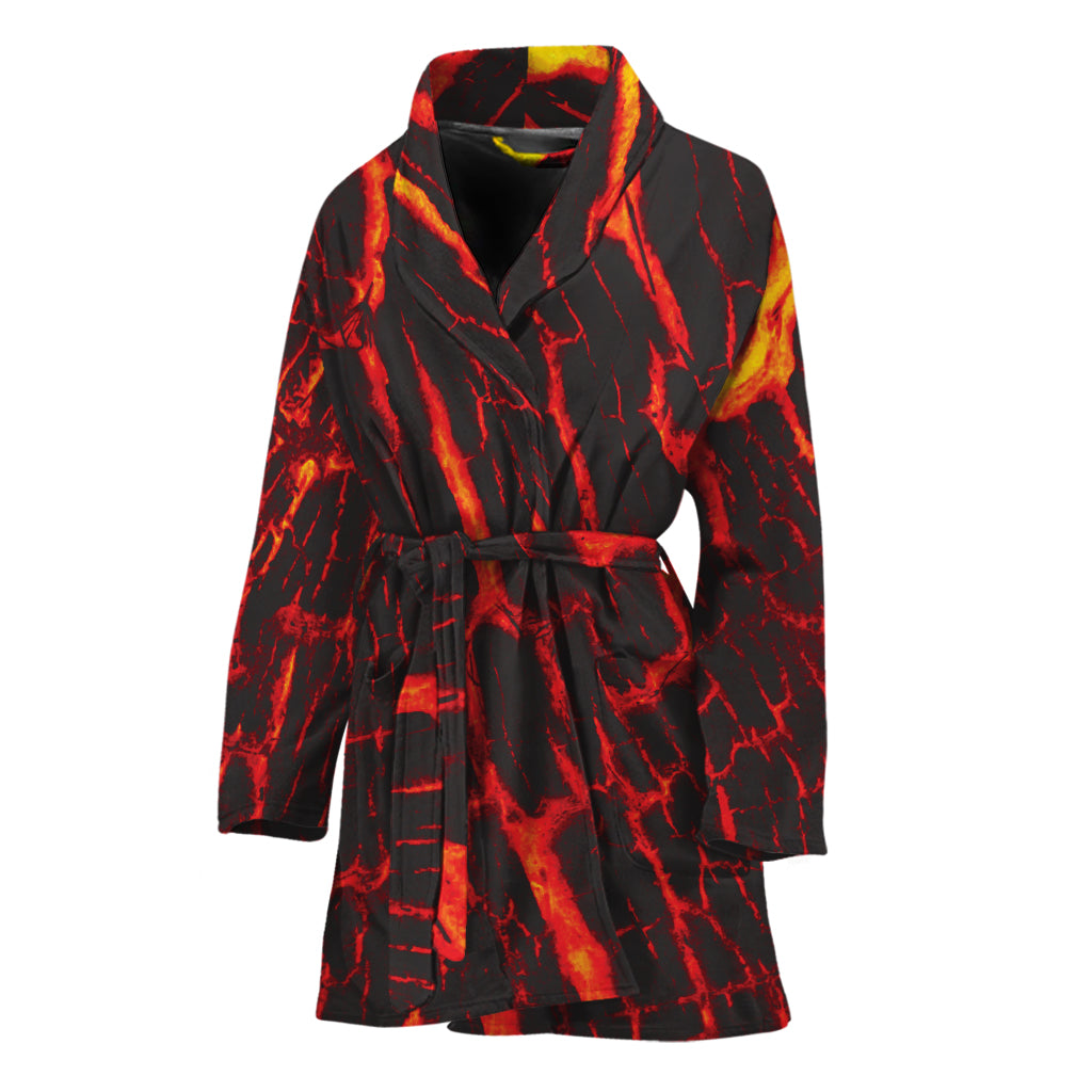 Lava Burning Print Women's Bathrobe