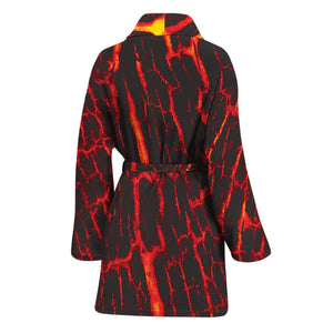 Lava Burning Print Women's Bathrobe