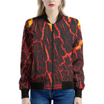 Lava Burning Print Women's Bomber Jacket