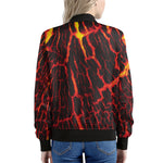 Lava Burning Print Women's Bomber Jacket