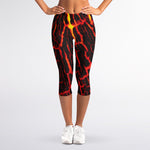 Lava Burning Print Women's Capri Leggings