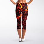 Lava Burning Print Women's Capri Leggings